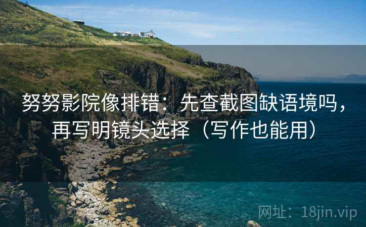 努努影院像排错：先查截图缺语境吗，再写明镜头选择（写作也能用）  第2张