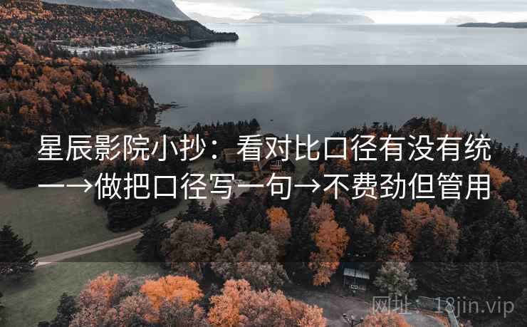 星辰影院小抄：看对比口径有没有统一→做把口径写一句→不费劲但管用  第2张