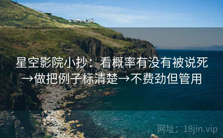 星空影院小抄：看概率有没有被说死→做把例子标清楚→不费劲但管用