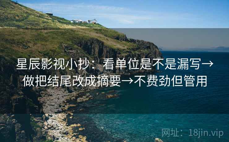星辰影视小抄：看单位是不是漏写→做把结尾改成摘要→不费劲但管用